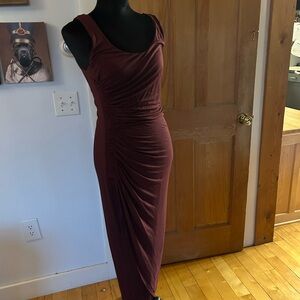 Bailey 44 Ruched Maxi Dress in burgundy